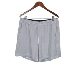 Birddogs Blue White Striped Lined Athletic Shorts For Your Boomstick